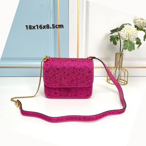 famosa borsa a tracolla moda in edizione limitata con strass pieno di diamanti borse a tracolla tracolla estensibile multicolore