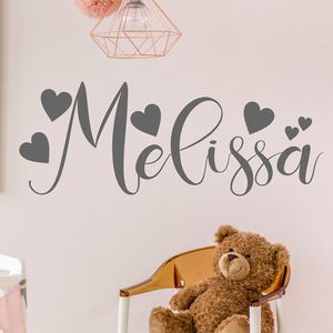 Other Decorative Stickers Calligraphy Style Name Vinyl Wall Sticker Personalised Decal With Hearts Baby Girls Gift Nursery Room Sweet Decoration D251 221203