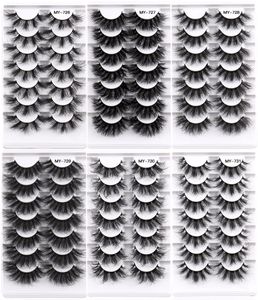 Flerskikts tjocka krullade falska ögonfransar naturligt mjuka och känsliga återanvändbara handgjorda 3D -mink falska fransar förlängningar smink tillbehör för ögon