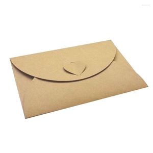 Gift Wrap 40pcs Blank Baby Shower Thank-you Note Brown Paper Envelope Heart Closure Greeting Birthday Wedding Party With 40 Cards DIY
