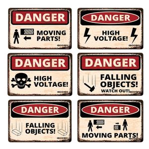 Danger Dust Hazard Metallmalerei Poster Retro Metall Zinnschilder Wanddekoration Hochspannung Vorsicht, Warnung zu erhalten Plaques 20cmx30 cm woo