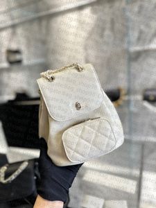 7A Women Bag 22A CF Backpack Flap Rhombic Pattern Travel Shoulder Bag Imported Caviar Cowhide LOGO Fashion 2022 Designer Brand