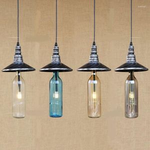 Lampy wiszące światła butelki z wodą kawiarnię restauracja Kuchnia osobowość szkła żelaza koryta przemysłowa gy274