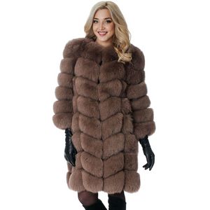 qnpqyx 새로운 중간 중간 가짜 여우 모피 재킷 여자 겨울 더 두꺼운 가짜 모피 자켓 여성 따뜻한 인공 패션 여성 코트