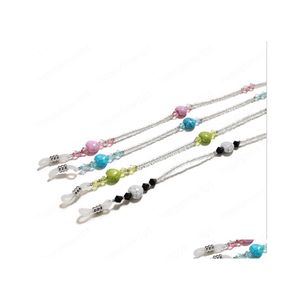 Glasögonkedjor Böhmen 4Color Lock Block Bead Cords Glasskedjor Fashion Women Solglasögon Tillbehör LANYARD Håll remmar Drop D Dhpro