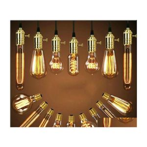 LED ampuller retro edison ışığı BB E27 110V 220V 40W ST64 A19 T10 T45 T185 Filament Vintage Ampoe Akkor Lamba Damla Teslimat Işığı Ot0dr