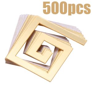 Diğer dekoratif çıkartmalar 50100200500pcs bina sınır akrilik ayna çıkartma duvar sanatı ev diy dekorasyon dekoru 48x48mm 221203