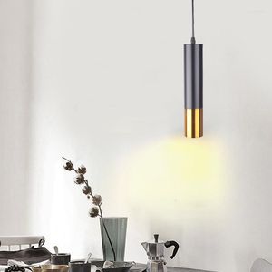 Lampy wiszące czarne złotą rurkę światło sufit żyrandol Nowoczesna kuchnia jadalnia wisząca lampa Living Loft Decor Oświetlenie