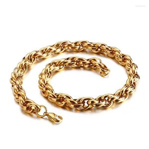 Ketten Riesige schwere 10 mm 24 Zoll Gold / Silber / Schwarz Seilkette Halskette Edelstahl gedreht für Damen Herren Jungen Schmuck