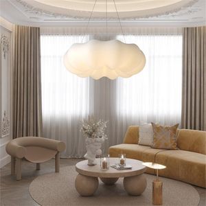 Pendant Lamps Modern Creative Bedroom LED Chandelier Coffee Shop Living Room PE Material Art Cute Pumpkin White Cloud Decorative Lighting