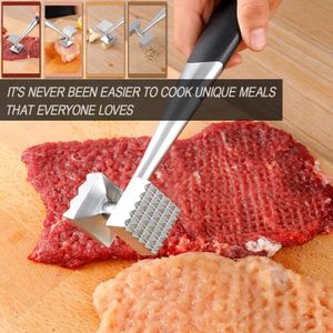 Kött Tenderizer Mallet Sturdy Beef Lamb Malet Hemkök Rostfritt stål Stek Hammer Pounders Softener Meat Hammer CPA4477 SS1203