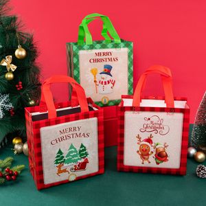 Gift Wrap LBSISI Life 12pcs Christmas Bag Waterproof Non-woven Fabric Chocolate Cosmetic Cloth Packaging Year Party Kids Favors 221202