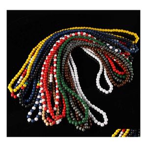 Beaded Necklaces Wood Beaded Handmade String Long Chain Necklaces Women Men Wooden Beads Ethnic Jewelry Diy Accessories Wholesale Dr Dh6Ow