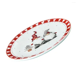 Plates Christmas Ceramic Platter Plate Serving Tray Dessert Snack Porcelain Fruit Appetizer Container Candy Fruits Dish