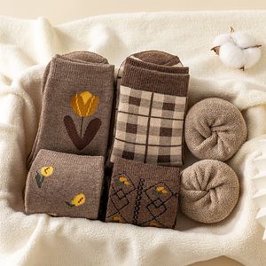 Socken Kinder Mittelrohr Plüsch Baumwolle Vintage warm im Herbst und Winter