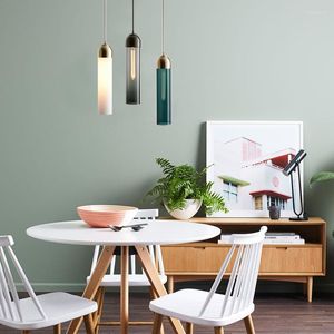 H￤ngslampor Sm￥ f￤rgade nordiska ljuskronor glas ena huvudlampa f￶r restaurang bar bord kreativt sovrum vardagsrum
