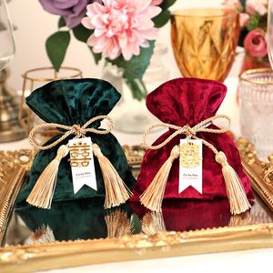 Gift Wrap Luxury Wedding Velvet Candy Boxes Sugar Containers Package Bags Organza Drawstring Storage 221202