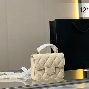 CC Lüks Marka Çapraz Vücut Taşınabilir Mini Kadınlar Crossbody Litchi Calfskin Vintage Klasik Flep Matelasse Zincir Omuz Çantası