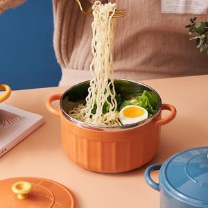 Dinnerware Sets Mixing Bowl Set Kawaii Stainless Steel Instant Noodle With Lid Household Portable Heat Preservation Lunch Box