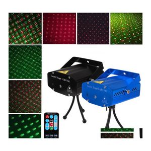 Illuminazione laser Mini illuminazione scenica Proiettore a led Luci laser Telecomando Luce da discoteca ad attivazione vocale per la casa Natale Dj Xmas P Ot1Ag