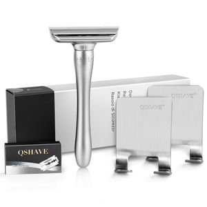 Electric Shavers QShave Adjustable Safety Razor with Magnetic Cover 1 2 Holder 5 blades 221203