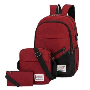 Wholesale School Bags High Student Backpack For Boys And Girls Three Piece Computer Business Bag Shoulder Casual Matching