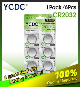 6st YCDC Original Litium Battery CR2032 V Button Cell Coin Batterier för Watch Computer Remote Control CR DL2032 LC4868926