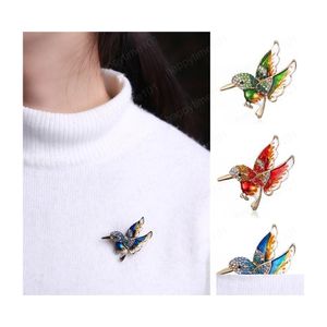 Pins Brooches 3 Styles Wild Bird Alloy Brooch Oil Corset Brooches Pin Women Jewelry Rhinestone Breastpin Lapel Pins Drop Delivery Dhstx