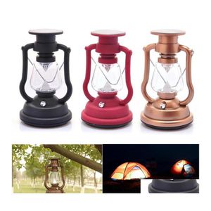 Solar Garden Lights 7 Led Light Portable Dc Hand Crank Charge Cam Outdoor Waterproof Hiking Fishing Tents Lamp Drop Del Otci9