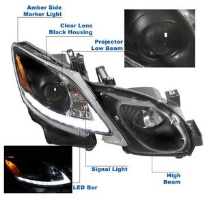 För 2006-2011 Lexus GS350 GS460 HID/icke-AFS LED Black Projector-strålkastare lampor