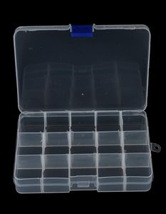 1 stks handige visgereedschapsgereedschap tackle boxs plastic heldere visserijbox met 15 compartimenten hele9133011