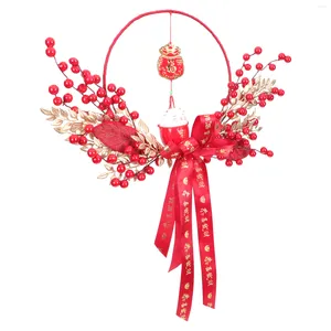 Decorative Flowers Year Hanging Chinese Ornaments Lucky Wreath Pendant Garland Festival Spring Decoration Decorations Japanese Window Decor
