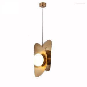 H￤ngslampor moderna guldmetalllampor led h￤ngande lampa k￶k fixturer dekor industriell f￶r matsal hembelysning armatur
