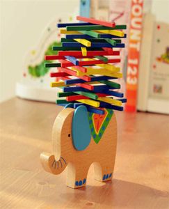 Baby Wooden Building Blocks Balance Toy Domino Stacker Extract Game Montessori Educational Animal Elephant Camel Gift For Child 217699106