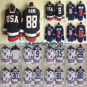 Hockey Jersey USA Teams Vintage Verse Jersey 9 Parise 16 Hull 81 Kessel 9 Modano 2 Leetch 30 Thomas 39 Miller Doskonałe koszulki CCM