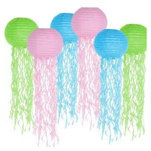 Party Decoration Jelly Fish Paper Lanterns Hanging Lantern For Mermaid Theme Under Sea Ocean Birthday Party Decorations