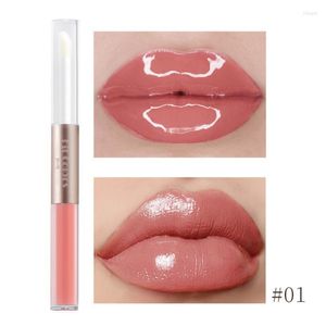 Lucidalabbra Doppia testa Specchio Bicchiere d'acqua Rossetto liquido Idratante Rimpolpante Lucidalabbra Sexy Paffuto Tinta Trucco Cosmetici