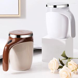 Mugs 380ml Lazy Coffee Stirring Mug Auto Cup ABS Rotating Electric Stainless Steel Liner Office Drinkware Gifts