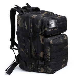 Outdoor Bags 50L Camouflage Army Backpack Men Military Tactical Assault Molle backpack Hunting Trekking Rucksack Waterproof Bug Out Bag 221203