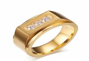 Bold para hombre titanio acero inoxidable 3 anillo de boda de anillo de piedra size9127466591