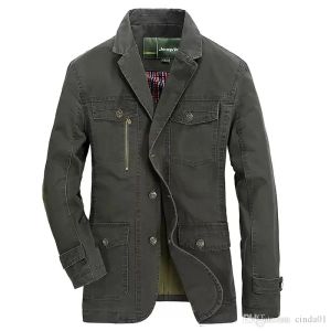 2 colors mens parkas jackets trend mens clothing blazer collar washed cotton fashion casaul classic retro large size l5xl