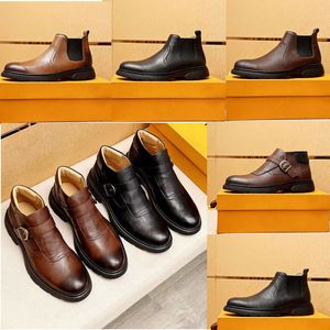 202022 дизайнерские роскошные британские высокие ботинки Martin, мужская модная зимняя деловая обувь из натуральной кожи с защитой от холода, зимние мужские ботинки с металлической пряжкой и толстой подошвой