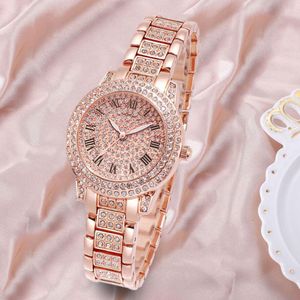 Женские моды Женщины Смоки смотрят Bling Casual Ladies Женские кварцевые золотые часы Crystal Diamond для женских часов