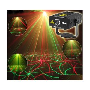 Lazer Aydınlatma Mini LED Lazer Projektör Aşama Aydınlatma 4in1 Desen Etkisi R G O Yıldız Kasırga Disko DJ Club Bar KTV Ailesi PA OT28P