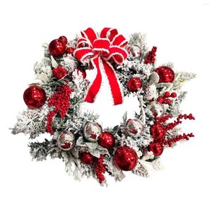 Dekorative Blumen, hochwertiger vorbeleuchteter weißer Weihnachtskranz für Tür, Fenster, Aufhänger, Wanddekoration, Ornament, Girlande Nr. 20