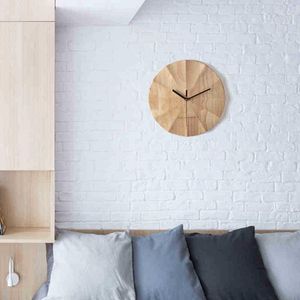 Wall Clocks Nordic Fresh Household Solid Wood Clock Creative Personalized Wooden Bedroom Silent Art Home Decor