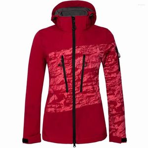 Giacche da sci Giacca invernale da donna Soft Shell con cappuccio da sci Impermeabile antivento Snowboard Snowboard femminile Escursionismo Sport