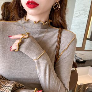 Women's Blouses Blouse Women Women's Turtleneck Slim-Fit Autumn And Winter Thickening Long-Sleeved Top Blusas Ropa De Mujer