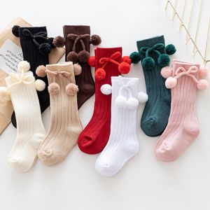 Leggings Tights 8pair lot Baby Girl Socks Autumn Winter Wind Double Needle Stripe Ball Medium Stockings Toddler Infant Accessories 221203