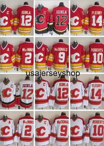 ホッケージャージーメン12 Jarome Iginla 2 Al Macinis 9 Lanny McDonald 10 Roberts Vintage CCM Stitched